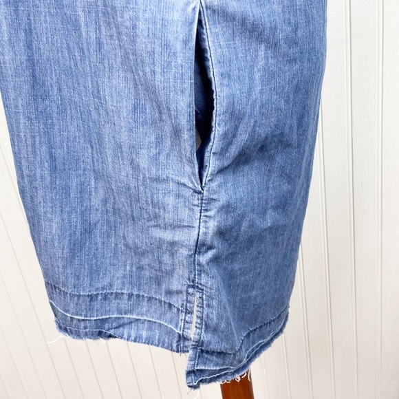 Madewell Blue Denim Drop Hem Mini Shirt Dress in Abbot Wash G5302 Size XXS - Picture 10 of 12